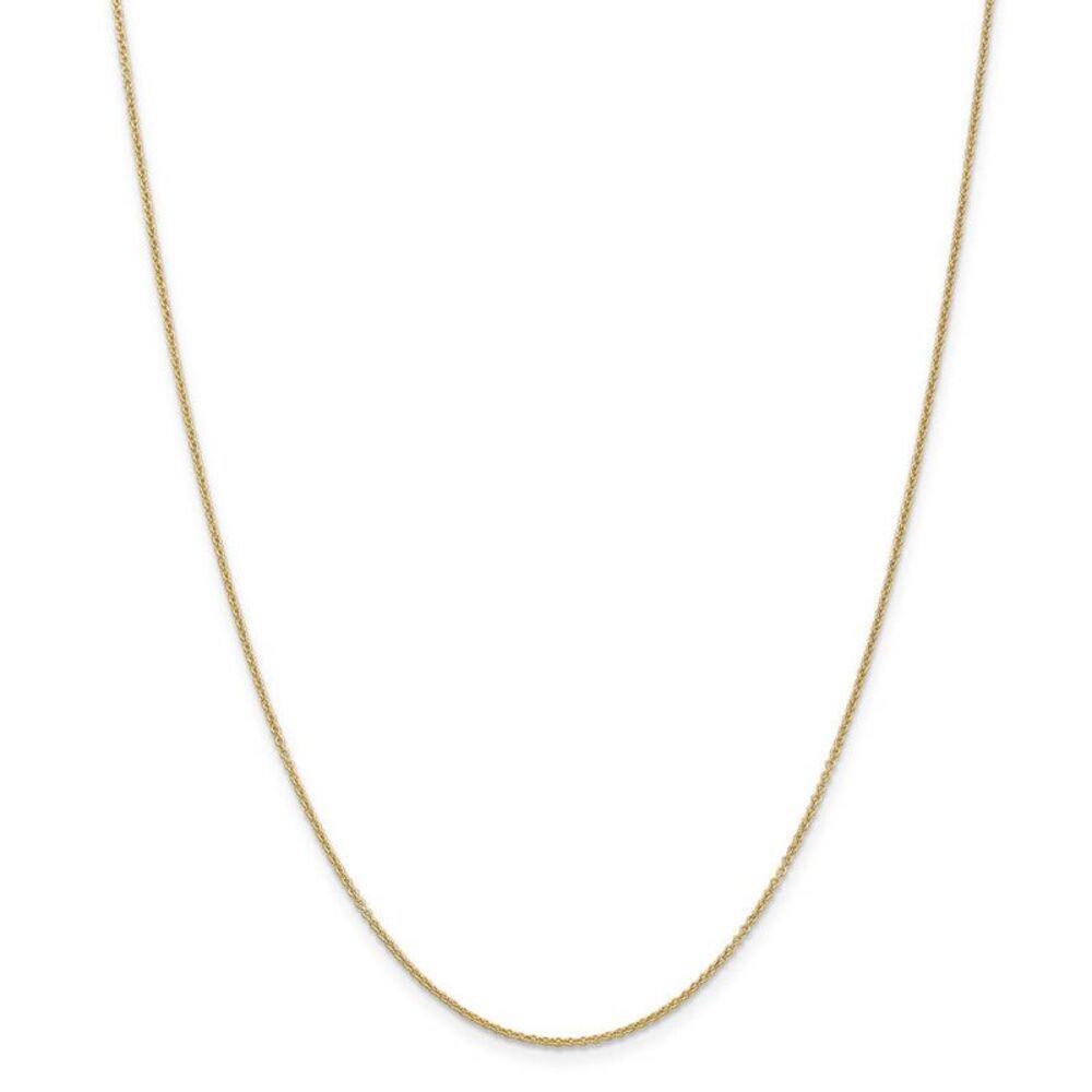 1.2mm, 14k Yellow Gold, Solid Link Cable Chain Necklace, 16 Inch - Picture 3 of 8